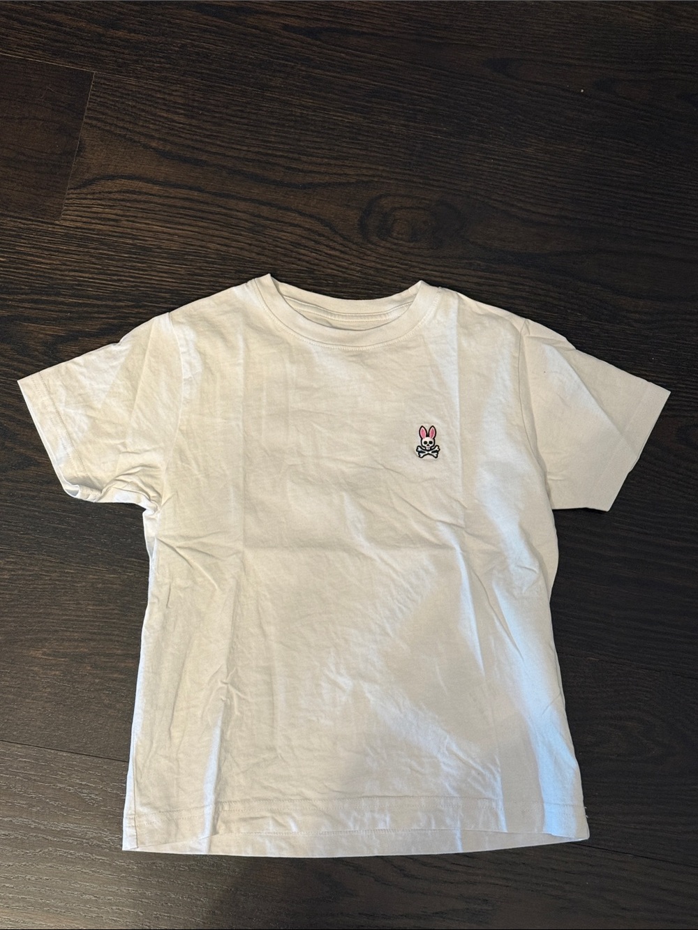 Psycho Bunny White Short Sleeve Tee with Pink Logo